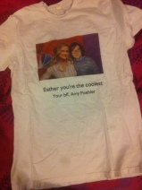 Incase you doubted how much I love Parks and Rec, my wonderful friend Ebba made me this masterpiece of a T shirt